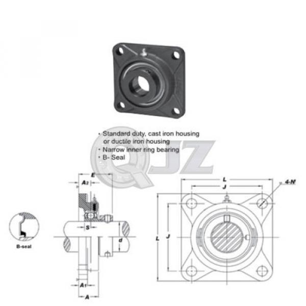 1.125 in Square Flange Units Cast Iron SAF206-18 Mounted Bearing SA206-18+F206 #2 image